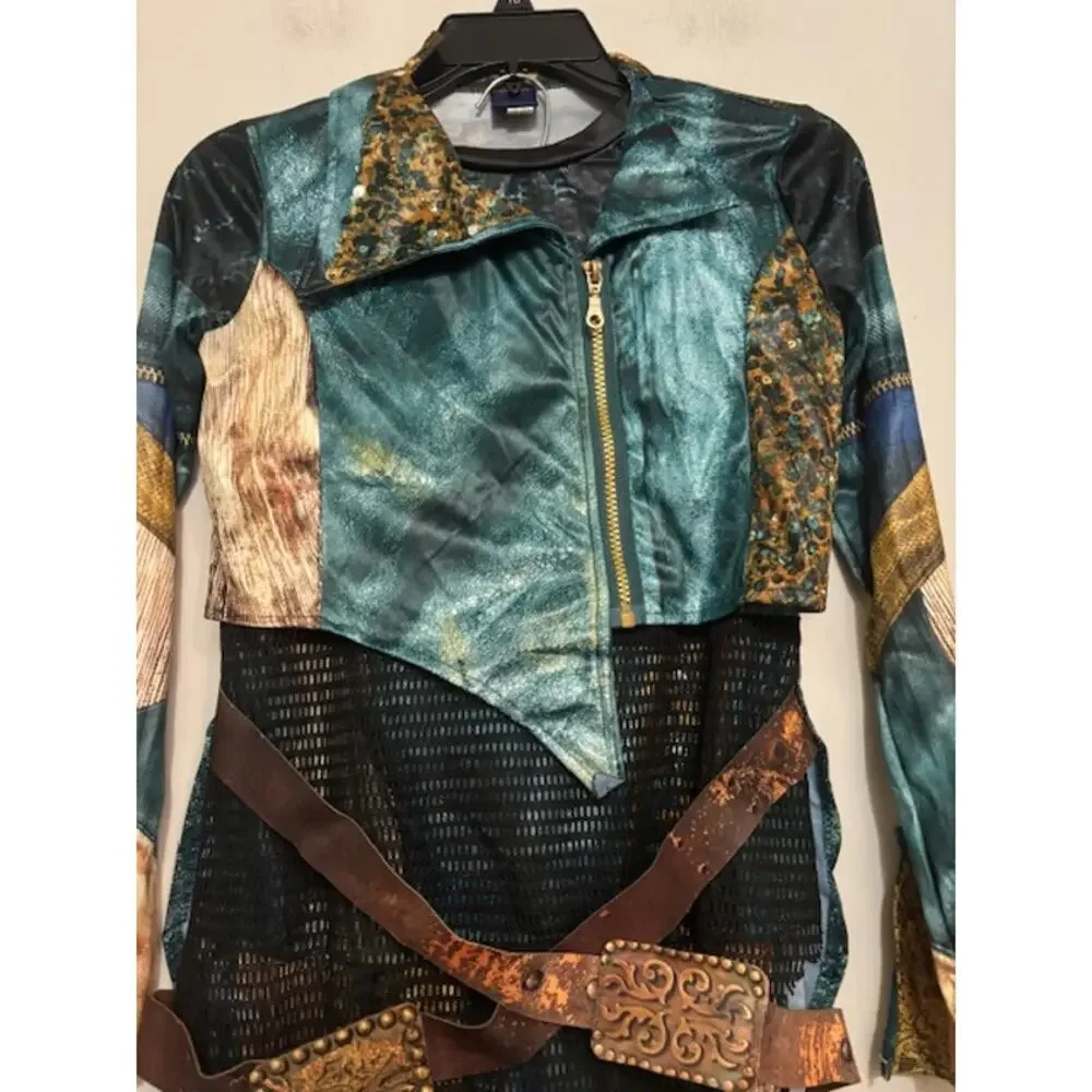 Disney Descendents Uma Costume 2 Piece Pants Jacket Zip Front Size 9 - 10 - Picture 5 of 10